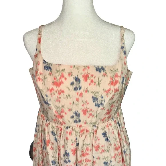 NEW Rebecca Taylor Long Emma Dress Size 8 Floral Maxi Cream Blush Blue Pockets - Picture 9 of 12